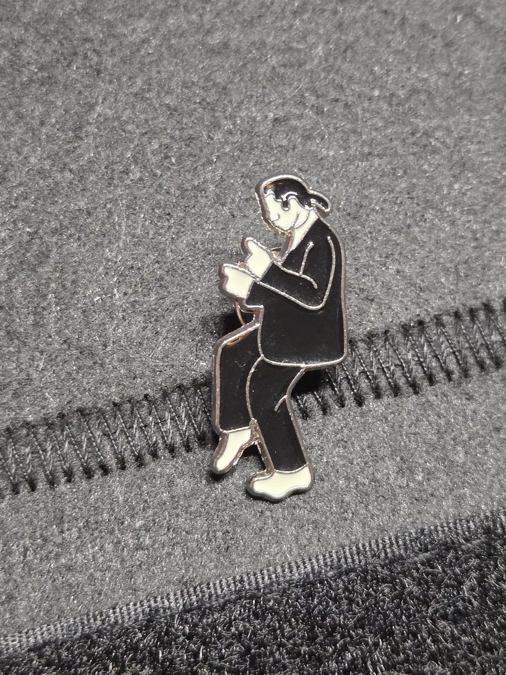 **Black Dancing Man Enamel Lapel Pin - Men Accessories**